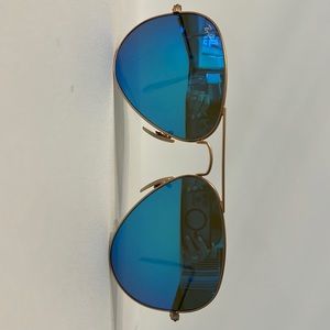Polarized Ray-Ban aviator blue flash lenses glasses